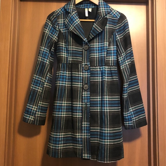 Susina Jackets & Blazers - Susina // Blue Patterned Peacoat